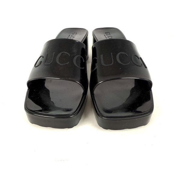 GUCCI Rubber Black Platform Slide Sandals 36, 6 - Picture 5 of 14